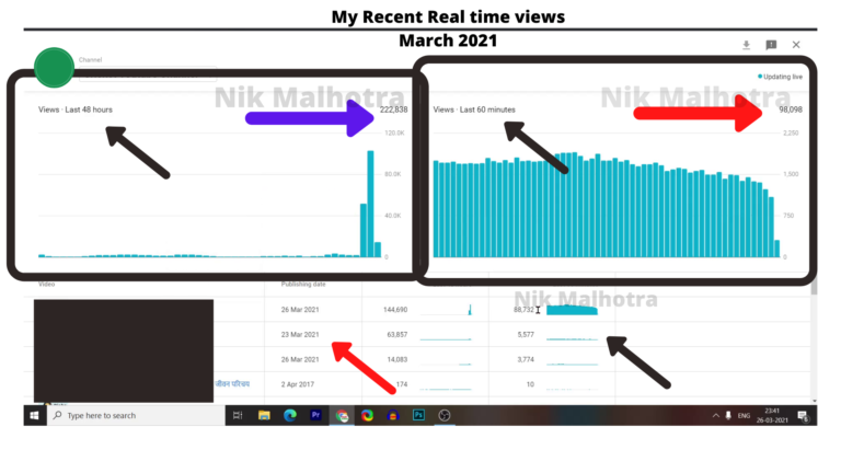 youtube real time views screenshot